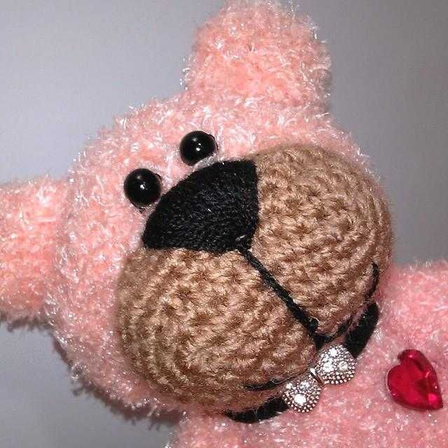 Новая вязаная Мягкая игрушка Prezzzent_ Мишка Персик Hand Made 25 см