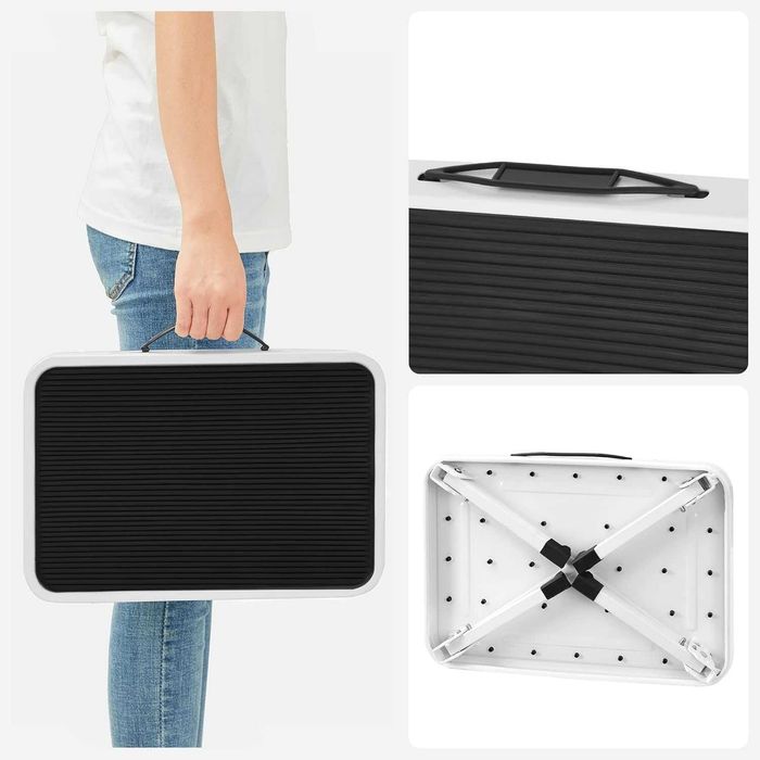 SONGMICS składany podnóżek stalowy 1-stopniowy 150 kg GSL01WT