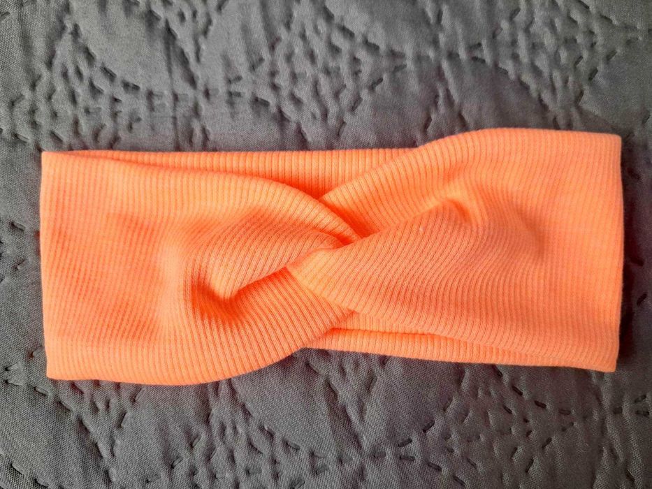 Opaska wiosna-jesień PL produkcja prążek Bliźniaczki neon pomarańcz