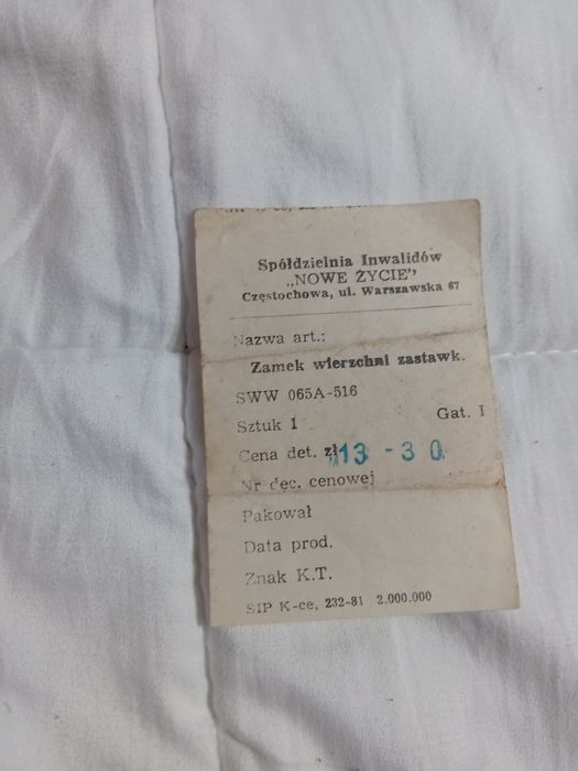 Etyka PRL zamek wierzchni