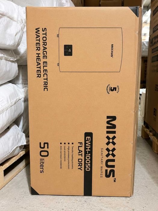Бойлер 50л сухий ТЕН плоский MIXXUS EWH-10050 водонагрівач