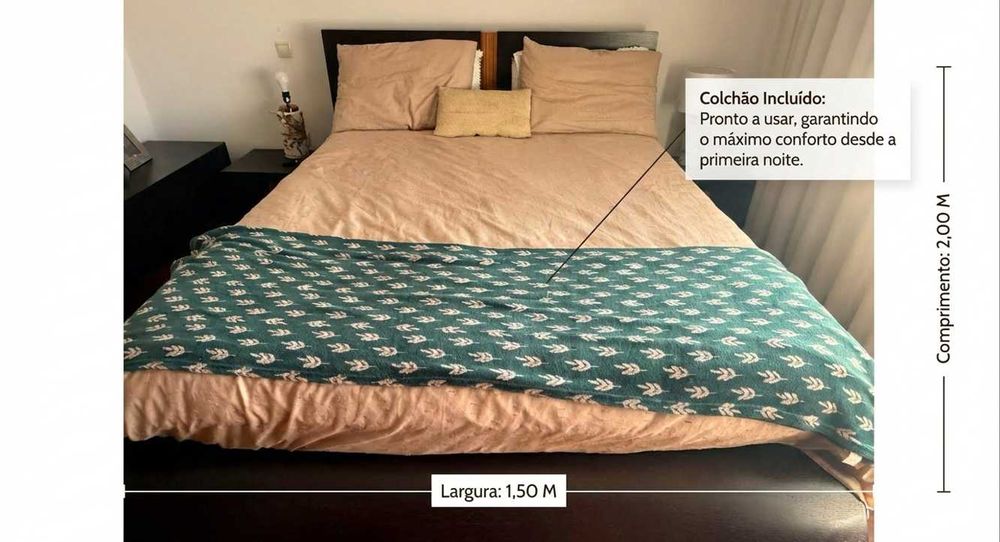 Movel de Quarto de Casal com colchao