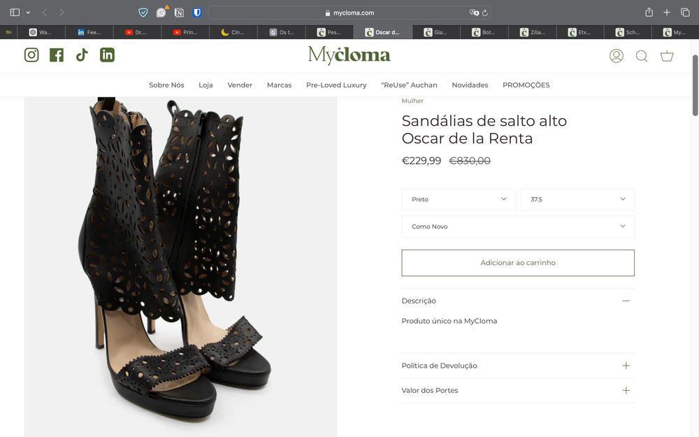 Sandálias de salto alto Oscar de la Renta