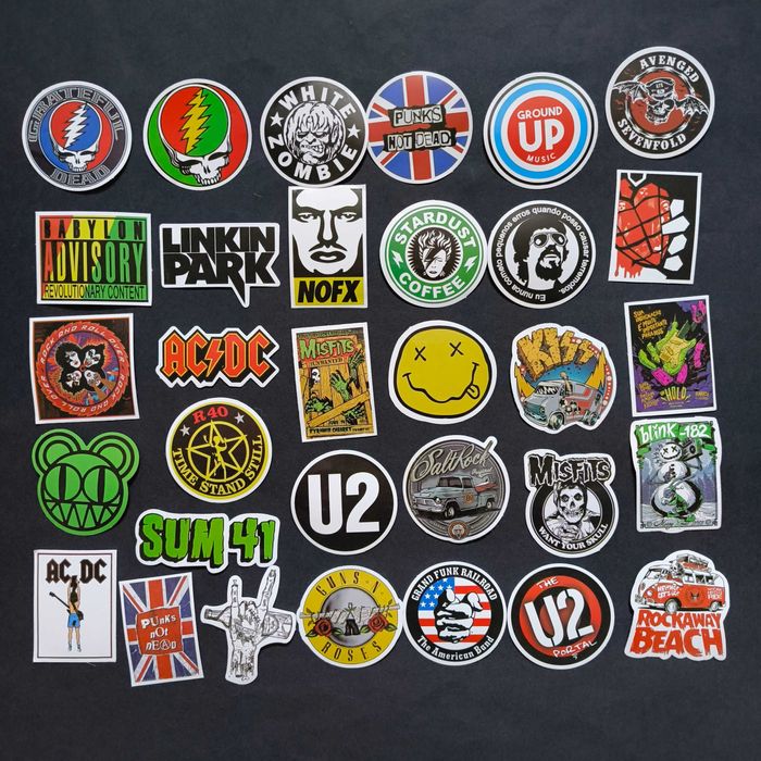 100 Stickers Autocolantes Musica Rock