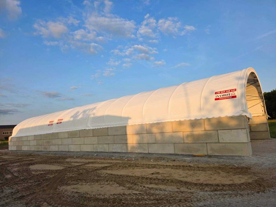 Boks na kruszywo 12x18 zadaszenie modułowe PVC 900g