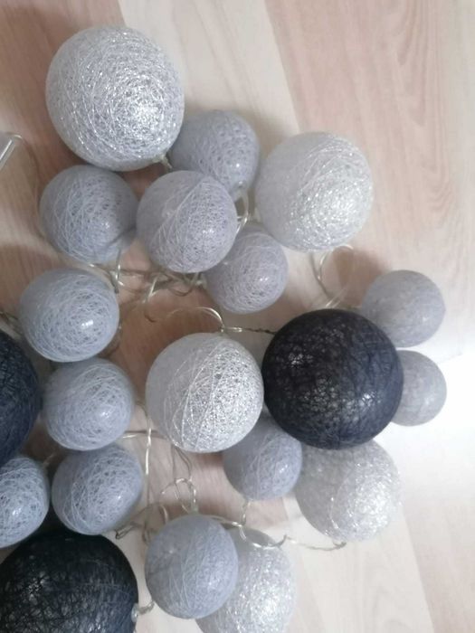 Kule świetlne, girlanda z kul, lamki, Cottonbal
