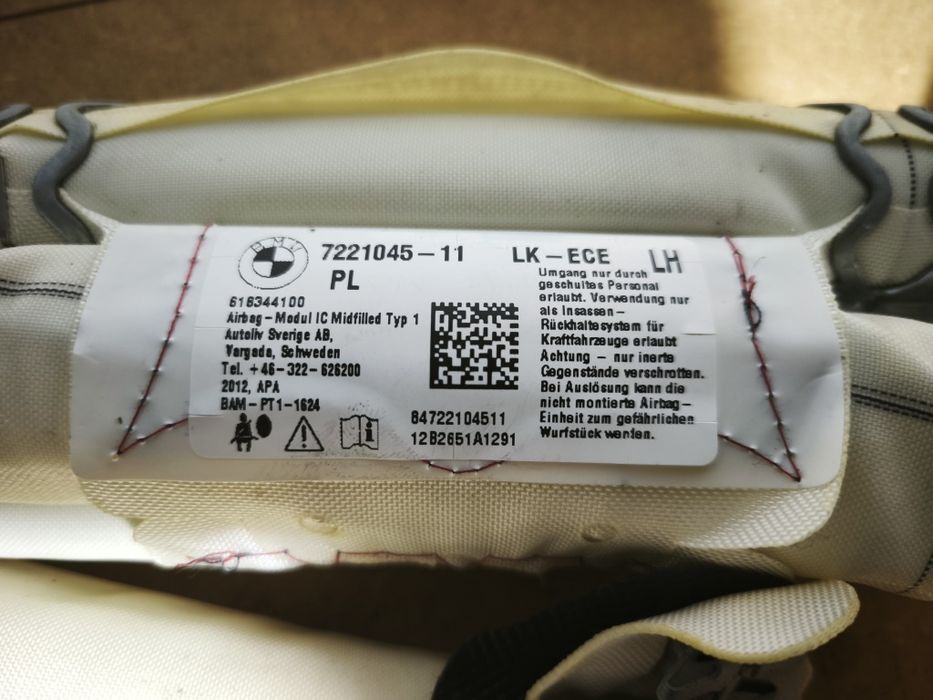 Airbag de cortina BMW 1