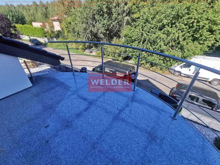Balustrada Portfenetr Nierdzewna Szkło Balkon Harfa Malowana