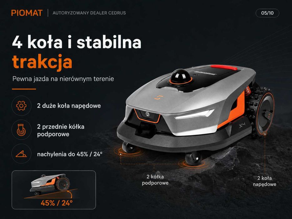 Cedrus Sunseeker X4 LiDAR bez kabla Vision AI do 1200 m2