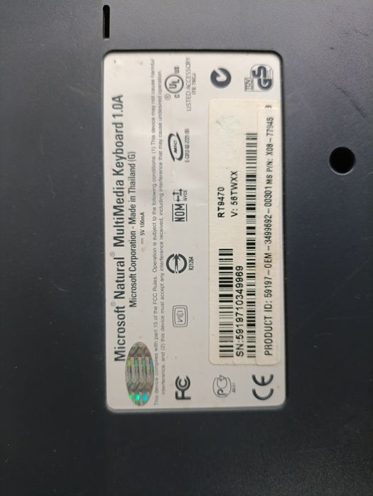 Клавиатура Microsoft natural multimedia keyboard 1.0 a