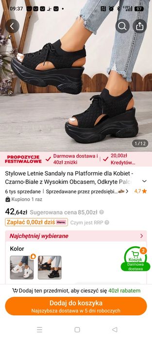 Sandały na koturnie rozmiar 38