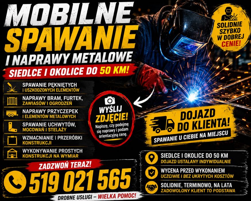 Konstrukcje stalowe na wymiar – spawanie MIG/MAG | Siedlce