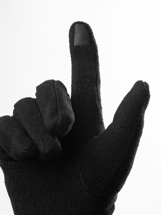 Тактичні військові флісові одношарові рукавиці Чорні з Touch Screen