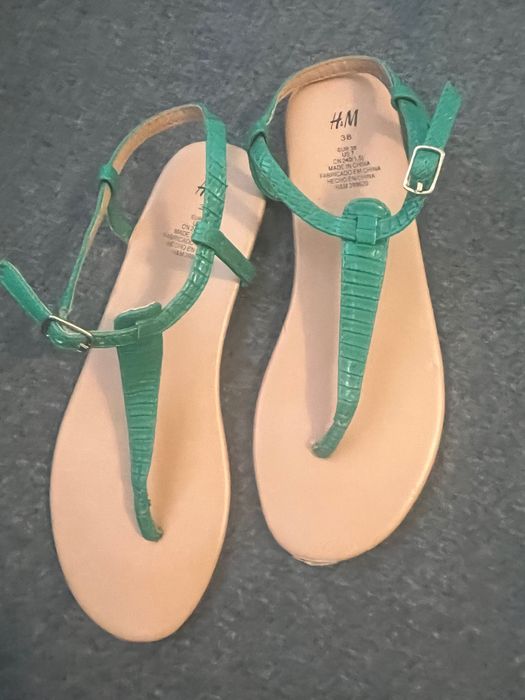 Sandały japonki H&M rozm 38 zielone