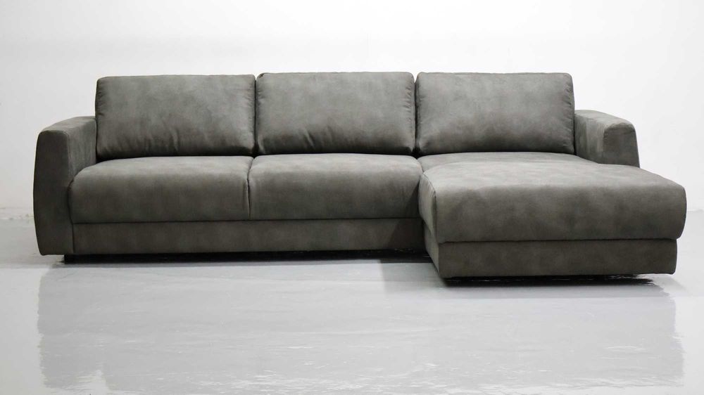 TDO NOWY NOWOCZESNY NAROŻNIK kanapa tkanina popiel z zielenią sofa