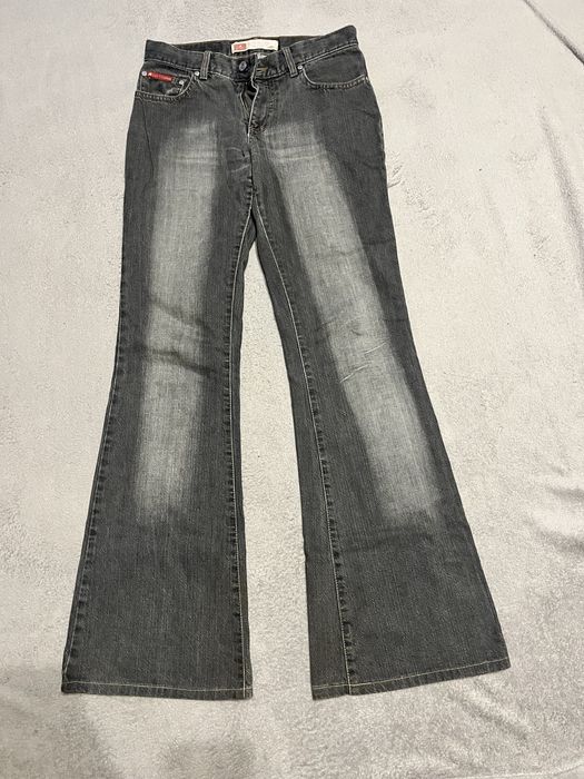 Штаны клеш, серые y2k