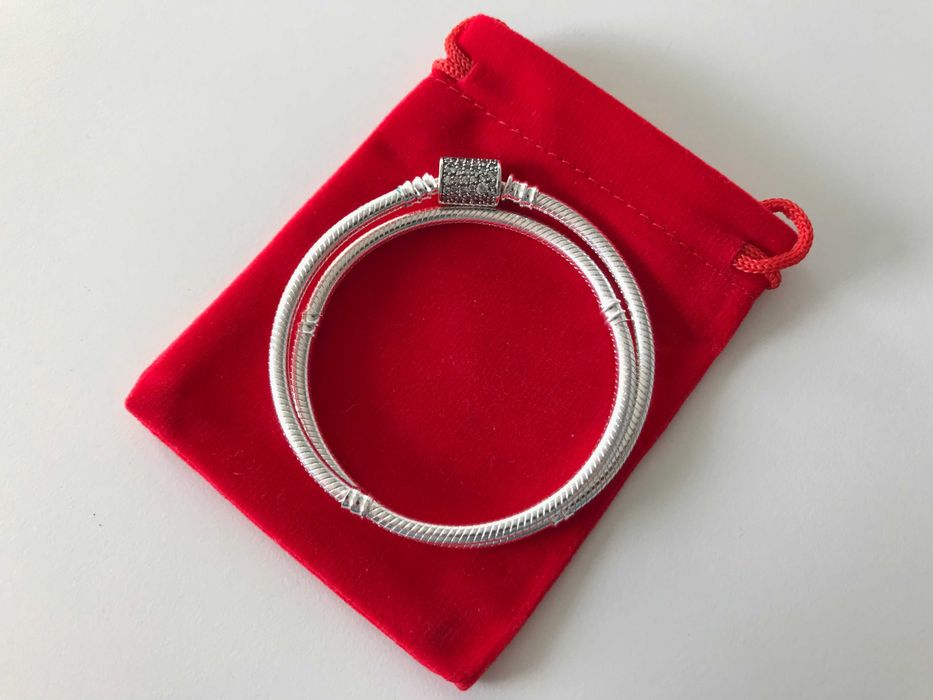 Pulseira Malha Snake Dupla Pandora em Prata de Lei S925 Nova