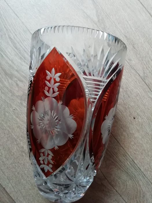 Nowy nieużywany wazon kryształowy kolorowy