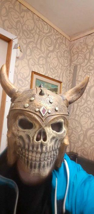 Латексная латекс маска воин скелет череп в шлеме герои