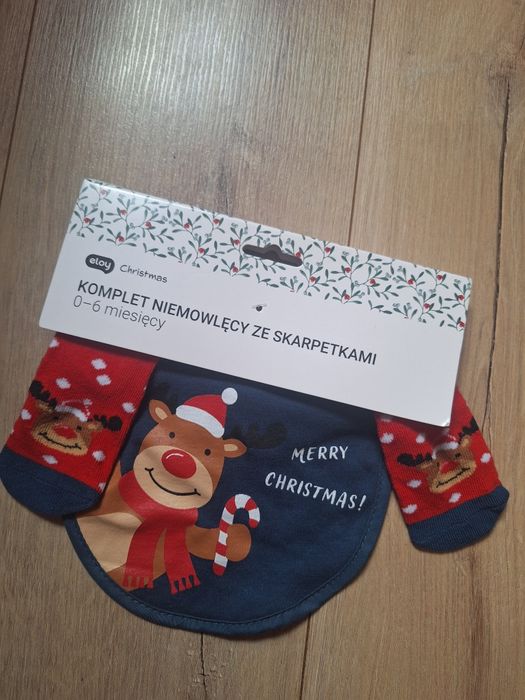 Nowy zestaw dla dziecka skarpetki sliniaczek prezent świąteczny