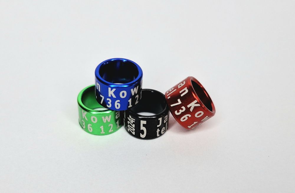 Obraczki aluminiowe adresowe znaczniki dla gołębi r. 7mm  50szt