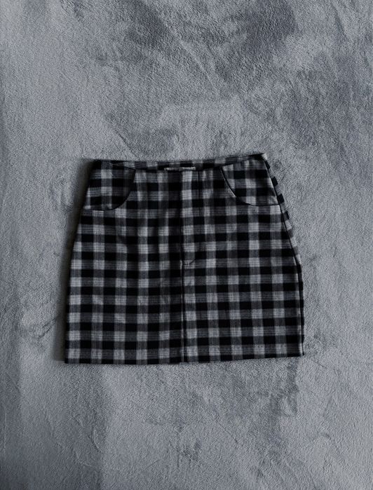 Pull&Bear р.XS/S стильна спідничка міні у клітинку