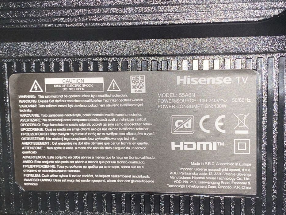 PEÇAS Televisao Smart TV Hisense 55A6N (2024) 55 LED 4K UHD VIDAA