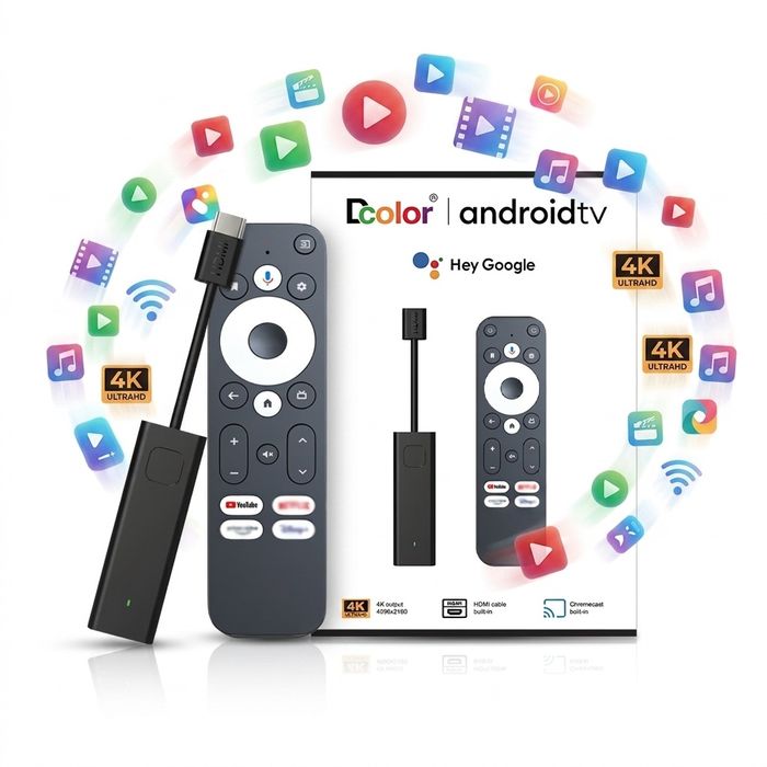 Кращий! ТВ стік DCOLOR GD1 4k Сертифікований Netflix Android TV 14