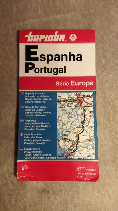 Mapa Espanha Portugal série Europa