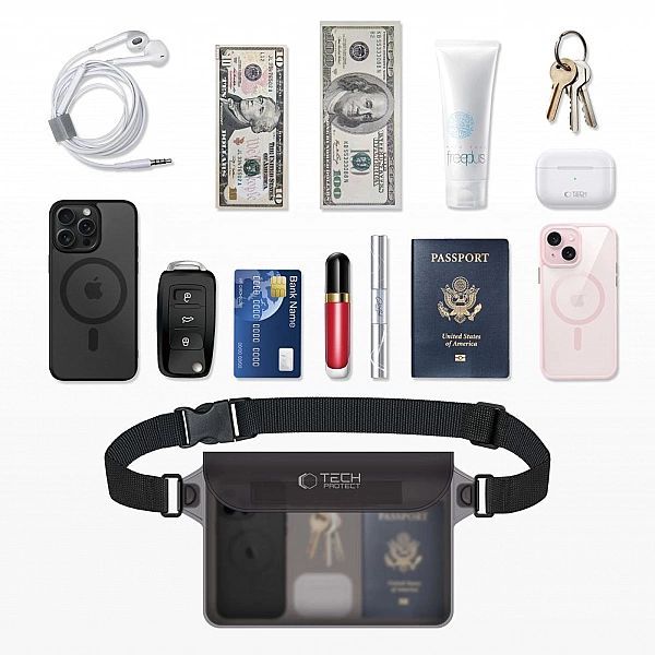 Tech-protect Uwp10 Universal Waterproof Pouch 10 Inch Black/clear