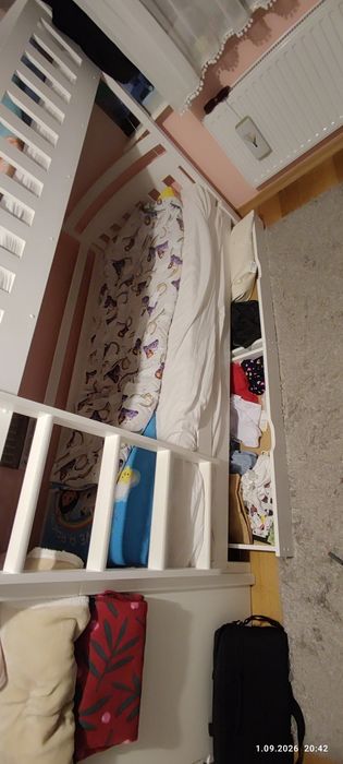 Łóżko piętrowe 3-częściowe z szufladami