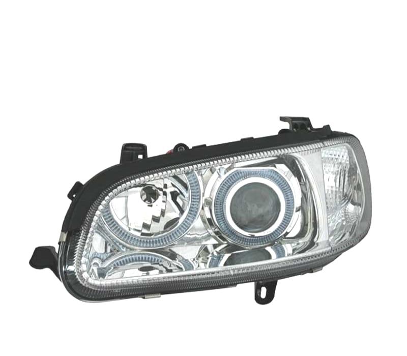 FARÓIS FRONTAIS COM ANGEL EYES PARA OPEL OMEGA B 94-99 FUNDO CROMADO H1