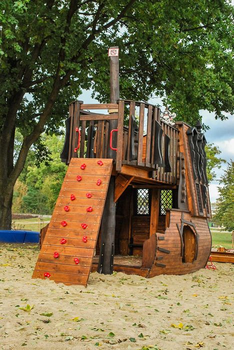 WRAK Statek piracki - drewniany PLAC ZABAW Dla dzieci!- PZ23