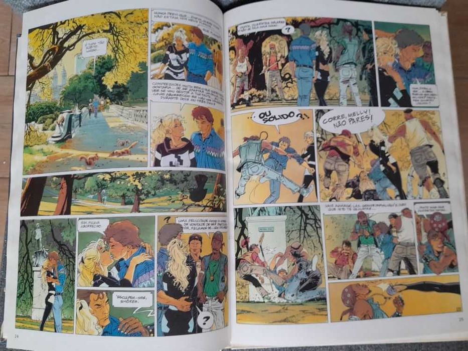 Diversos álbuns de capa dura.