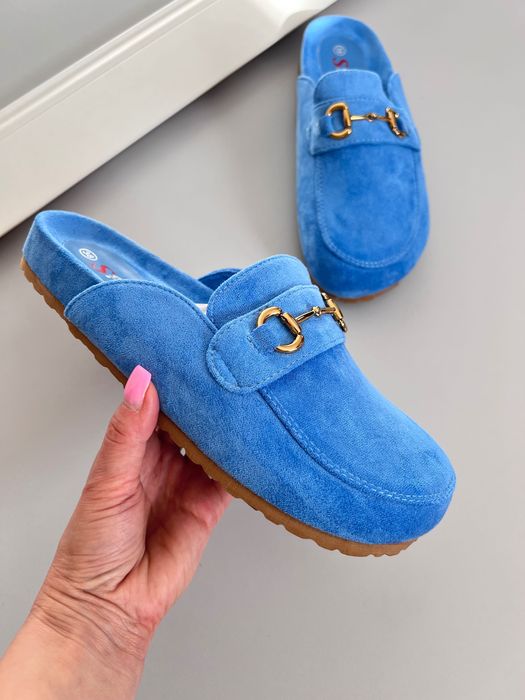 36 Sklep Nowe klapki damskie niebieskie