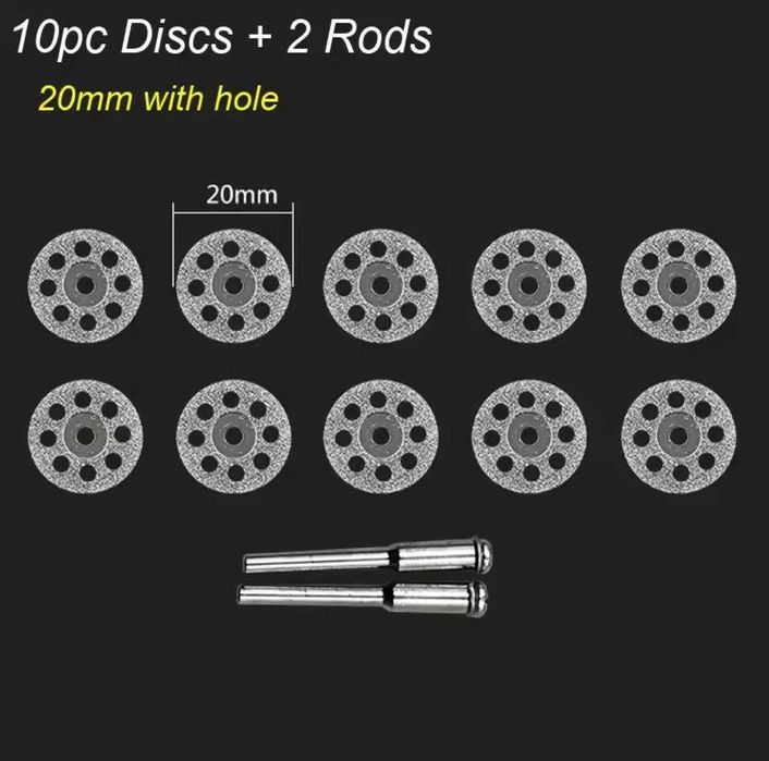 Набор алмазных отрезных дисков резаков для гравера 22мм. 10шт.