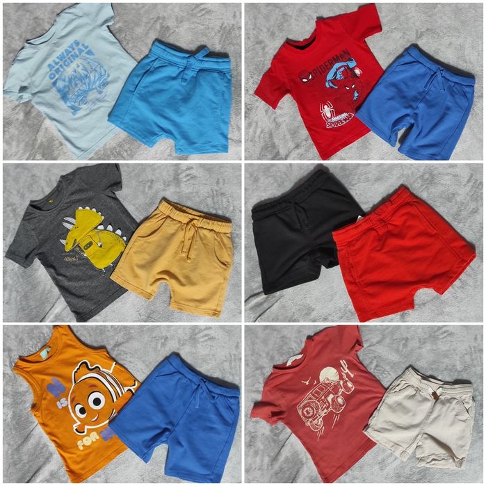 92-98 mega paka synek lato spodenki koszulki Spiderman Next H&M