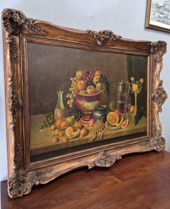 Quadro "Natureza-Morta" - Óleo sobre Tela (Assinado: Carlos das Paivas)