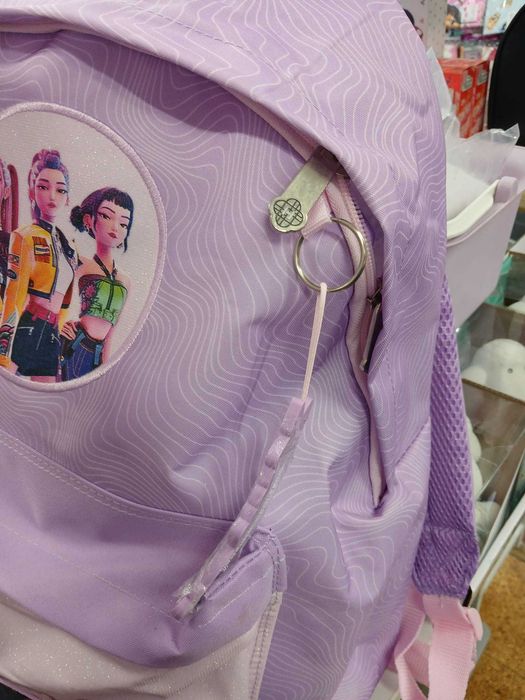 Mochila escolar lilás K-POP 43cm com separador para laptop. artigo oficial novo e embalado