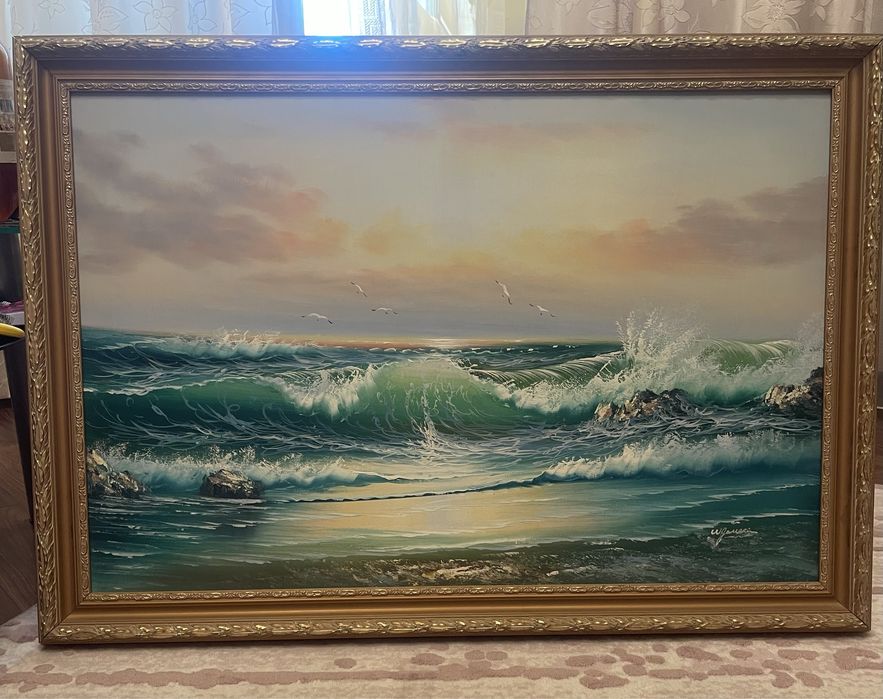 Холст, масло. “Waves”.1998 год. Художник W. Ganetis. Картина  масло на холсте. 1999 год. Freeman