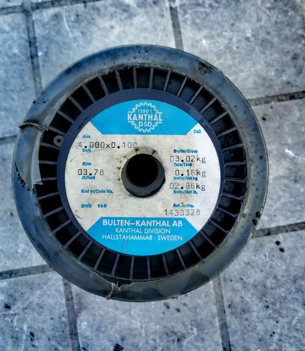 Drut oporowy Taśma Kanthal 4mmx0.1mm 4 Omy /m |2.86kg /4 rolki