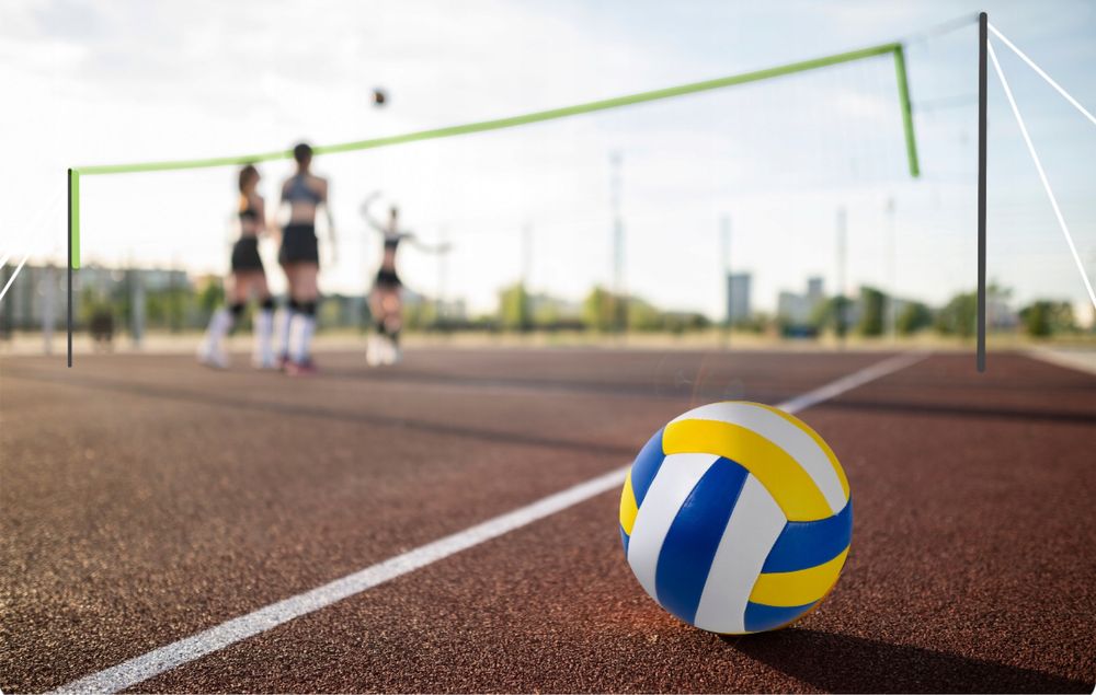 Zestaw do Siatkówki Badmintona Siatka Piłka Pompka 570 cm Mocny Stelaż