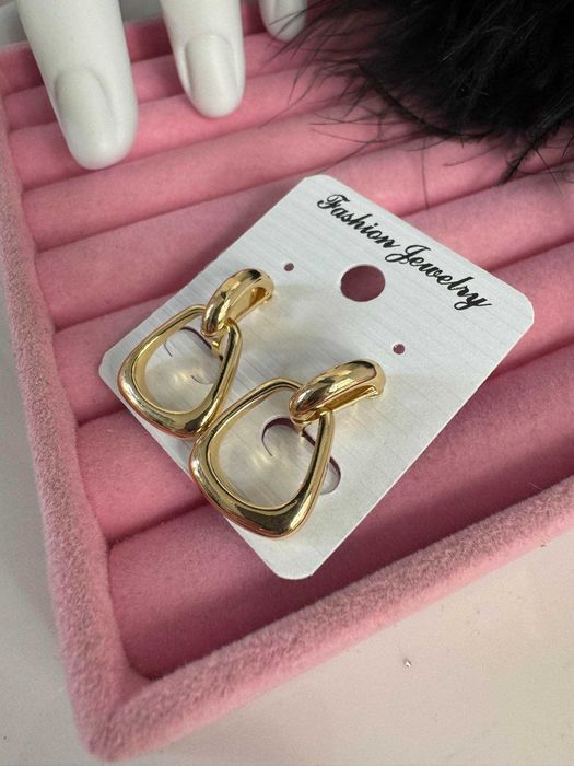 Klipsy w kolorze złotym geometryczne delikatne c39