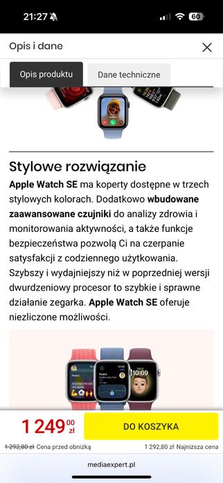Apple watch SE 2 gen 44 mm midnight