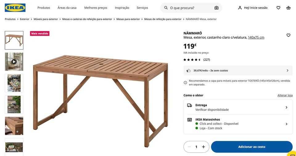 Mesa + 4 Cadeiras + 4 Almofadas