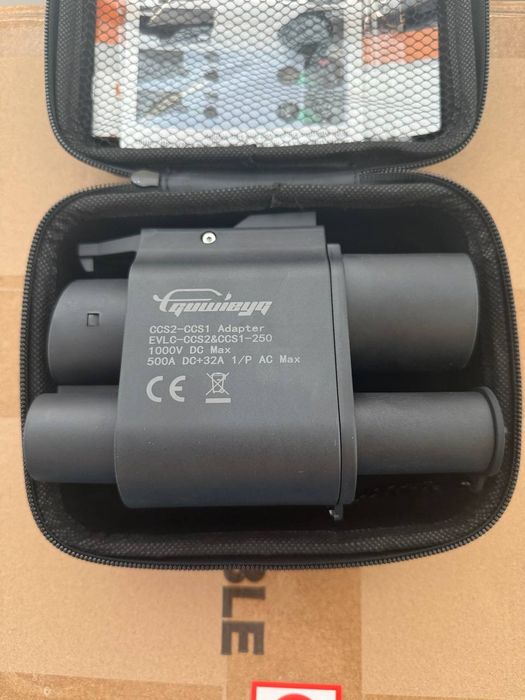 CCS2 - CCS1 Guwieyg 500A AC+DC | Адаптер швидкої зарядки для електромобілів США, 500кВт, термозахист + Type 2