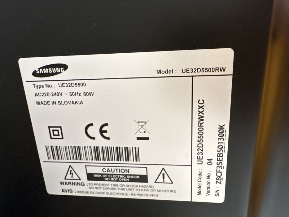 TV Samsung 32” para peças ou reparação