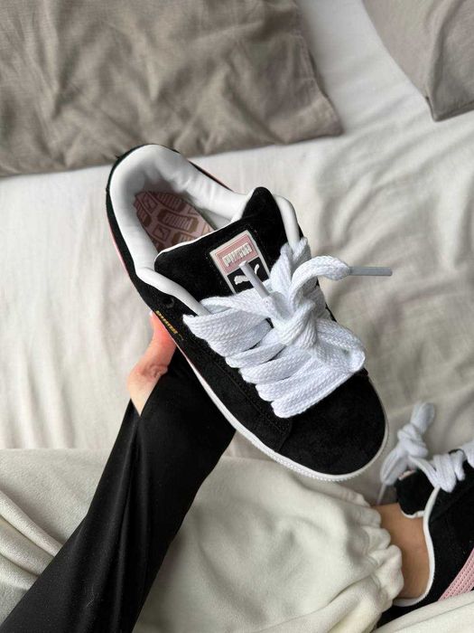 Женские кроссовки Puma Suede XL pink / Пума XL черные розовые 36 37 38 39 40