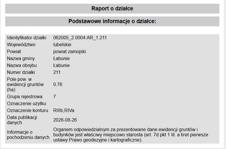 Działka rolna 0,76 ha – Łabunie, działka nr 211 – RIIIb/RIVa - Widok 5