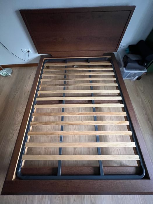 Cama de Casal em Madeira Sucupira + Colchão como Novo (Venda em Separado ou Conjunto)